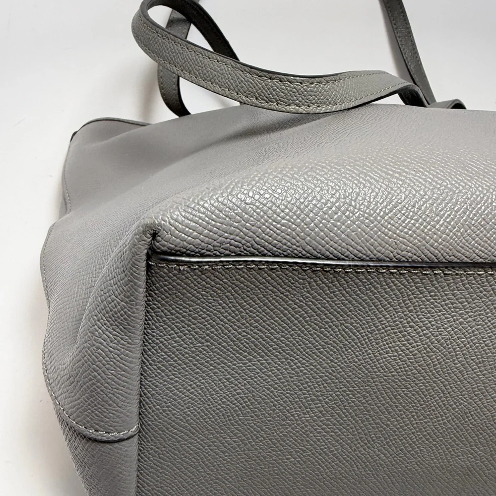 Coach City Zip Tote Grey Crossgrain Leather #58846 Work Bag - Picture 10 of 11